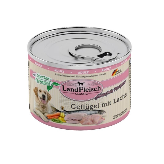 Landfleisch Dog Classic Geflügel mit Lachs & Gartengemüse 195g 