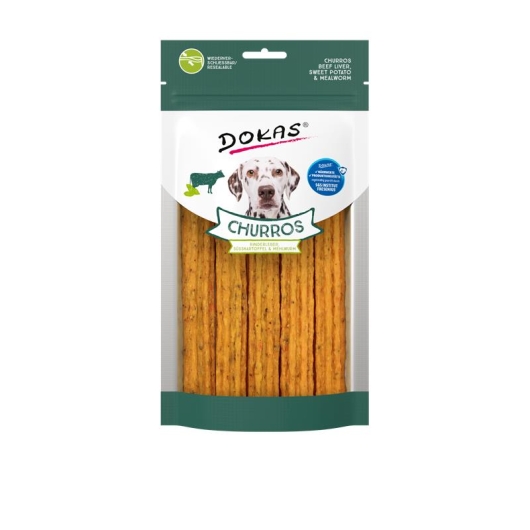 Dokas Dog Churros mit Rinderleber, Süsskartoffel & Mehlwurm 150g 