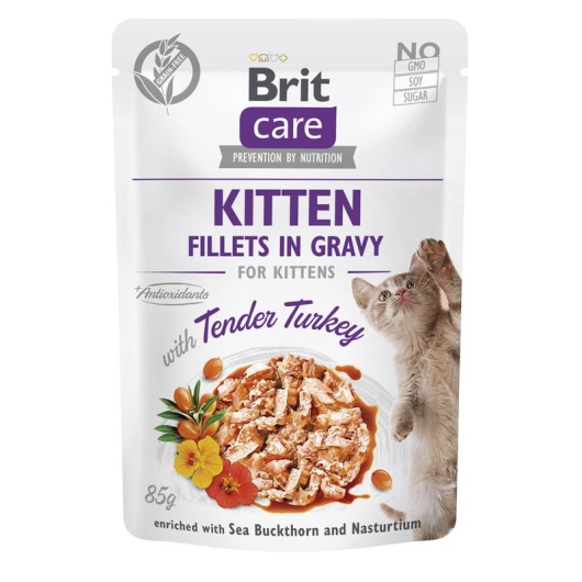 Brit Care Cat PB Fillets in Gravy - Truthahn Kitten 85g 